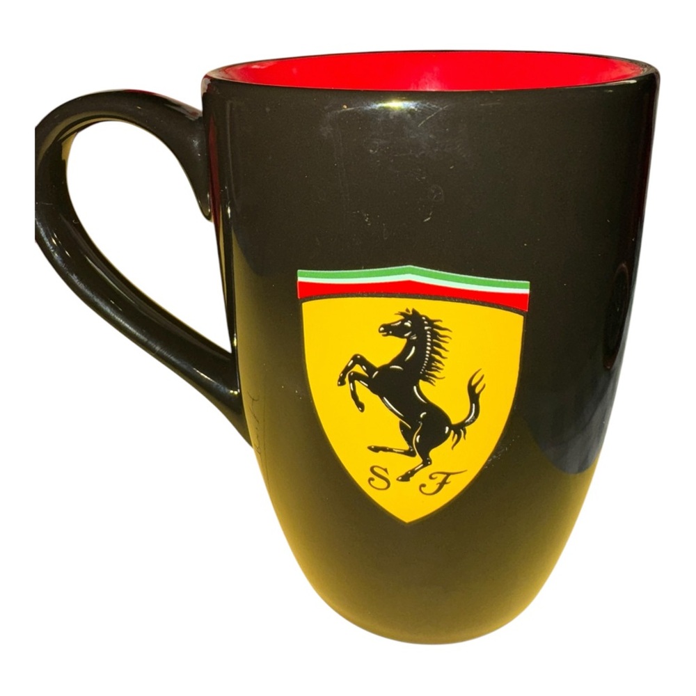 Scuderia Ferrari  Mug Black With Horse Shield 4”